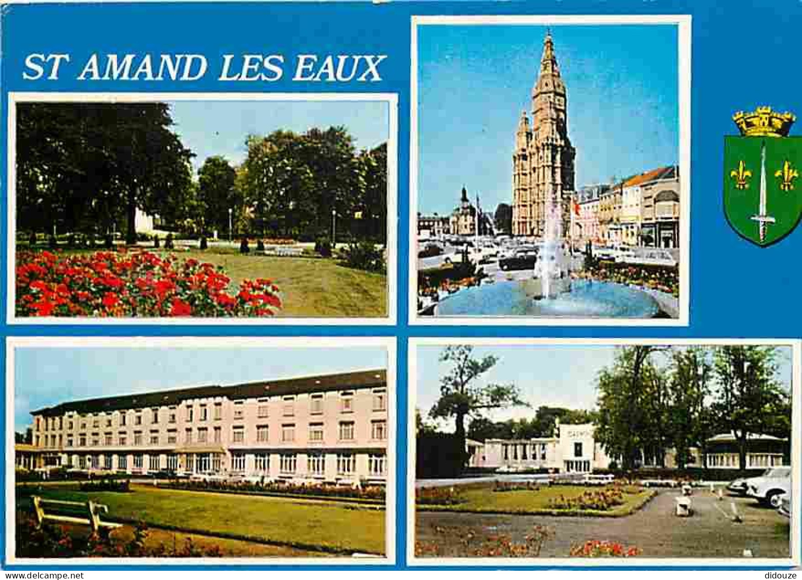 59 - Saint Amand Les Eaux - Multivues - Automobiles - Blasons - Flamme Postale - CPM - Voir Scans Recto-Verso - Saint Amand Les Eaux