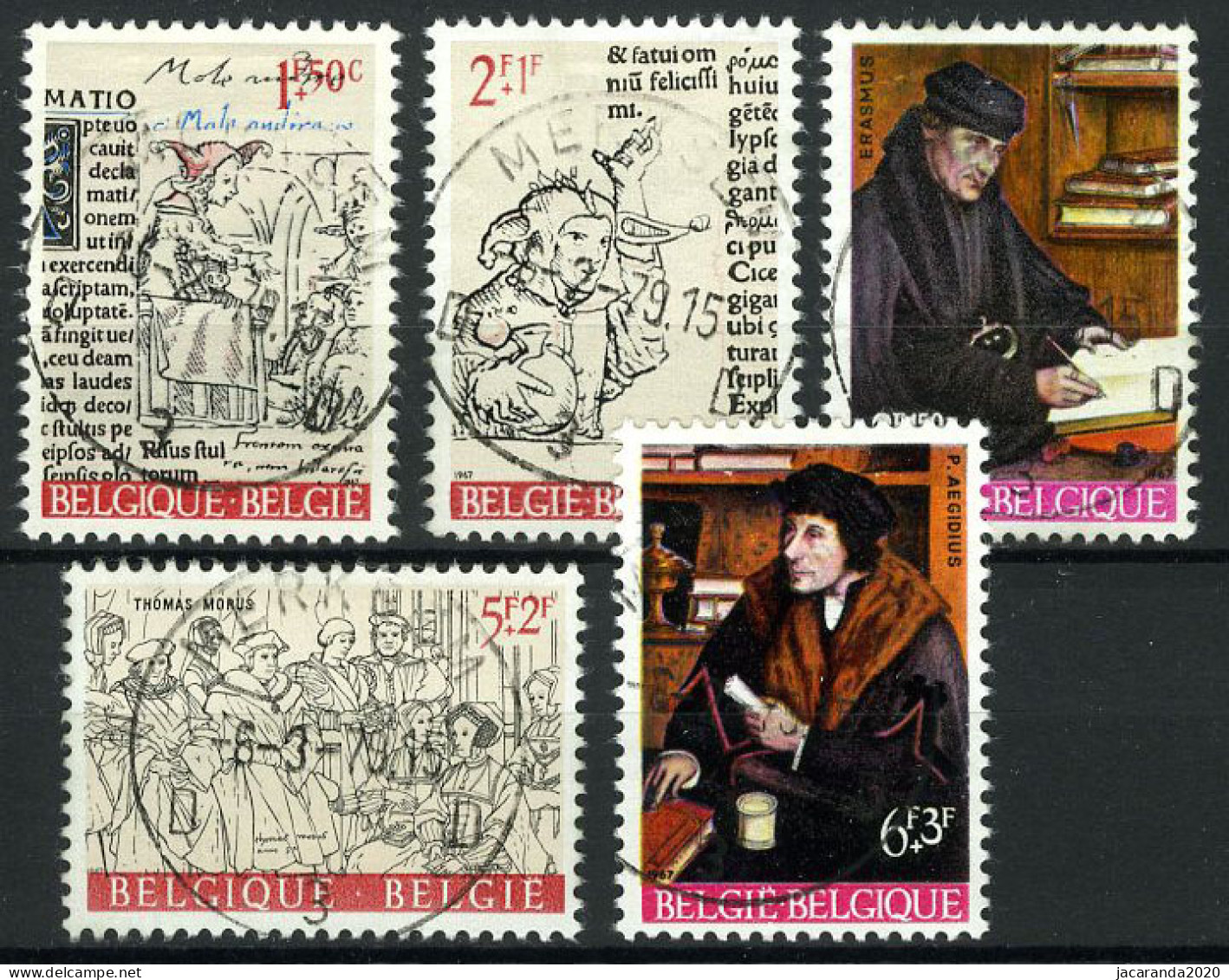 België 1427/31 - Erasmus - Gestempeld - Oblitéré - Used - Gebraucht