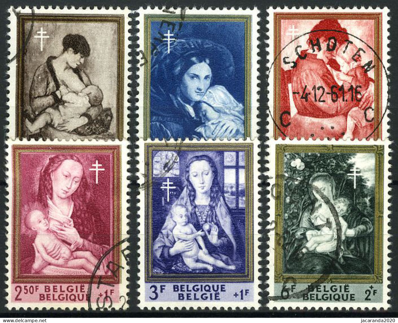 België 1198/03 - Kunst - Schilderijen - Moeder En Kind - Gestempeld - Oblitéré - Used - Oblitérés