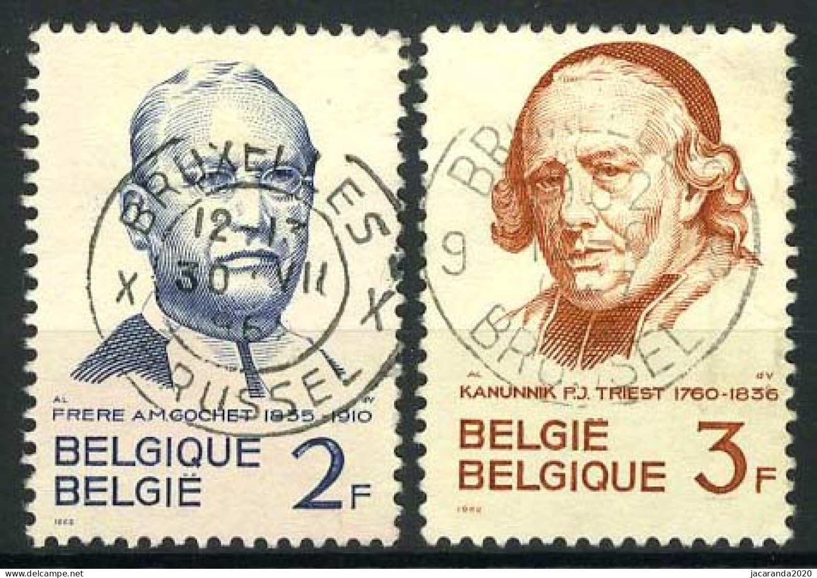 België 1214/15 - Broeder Gochet En Kanunnik Triest - Gestempeld - Oblitéré - Used - Gebruikt