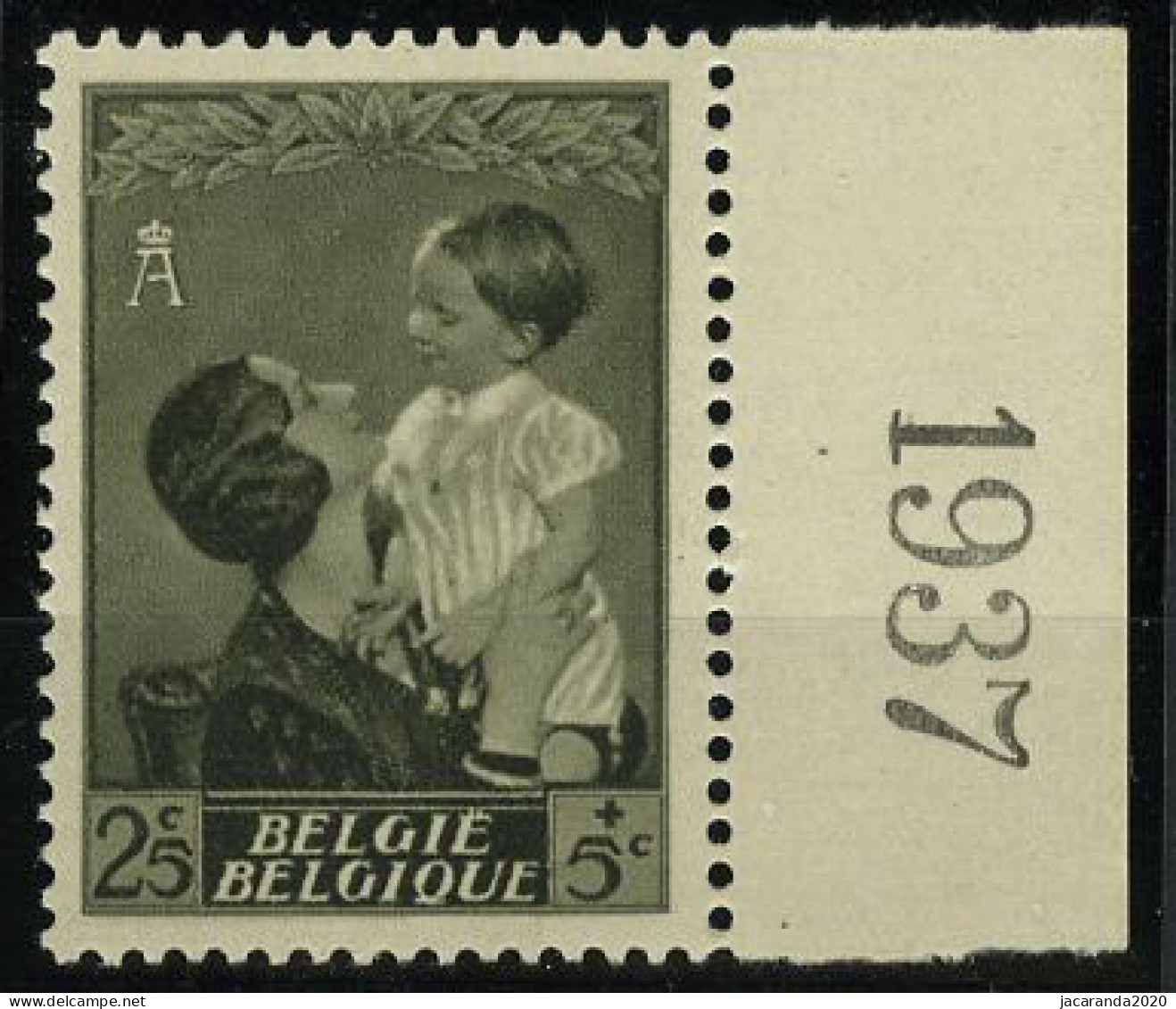 België 448 ** Koningin Astrid - Met Jaartal - Hoekdatums