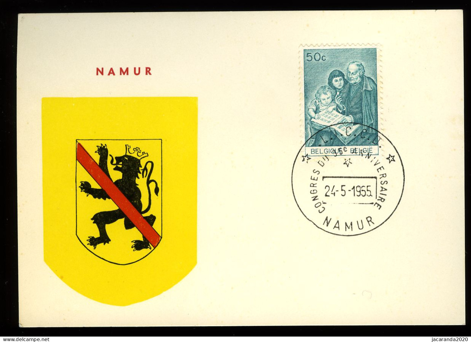 België 1327 - Jeugdfilatelie - Op Souvenirkaart - Briefe U. Dokumente