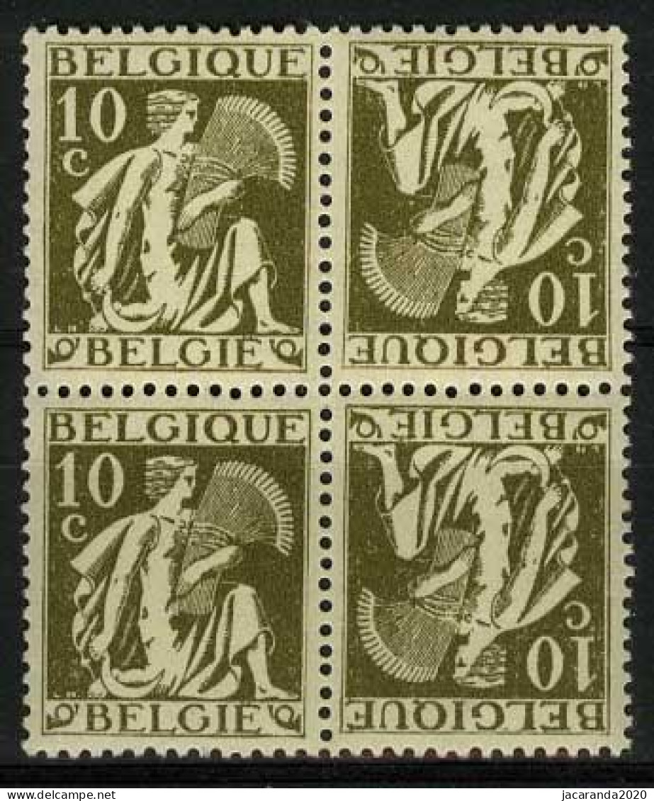 België KP13 ** - Ceres - 10c Olijf - MNH - Tête-bêche [KP] & Inter-panels [KT]