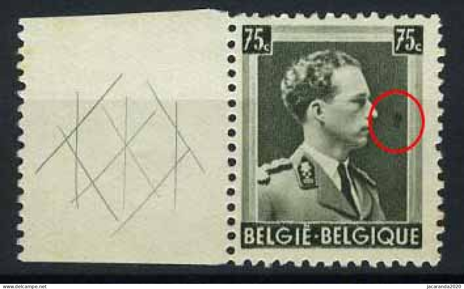 België 480-Cu ** - Koning Leopold III - Bijgewerkte Achtergrond - Retouche - Andere & Zonder Classificatie