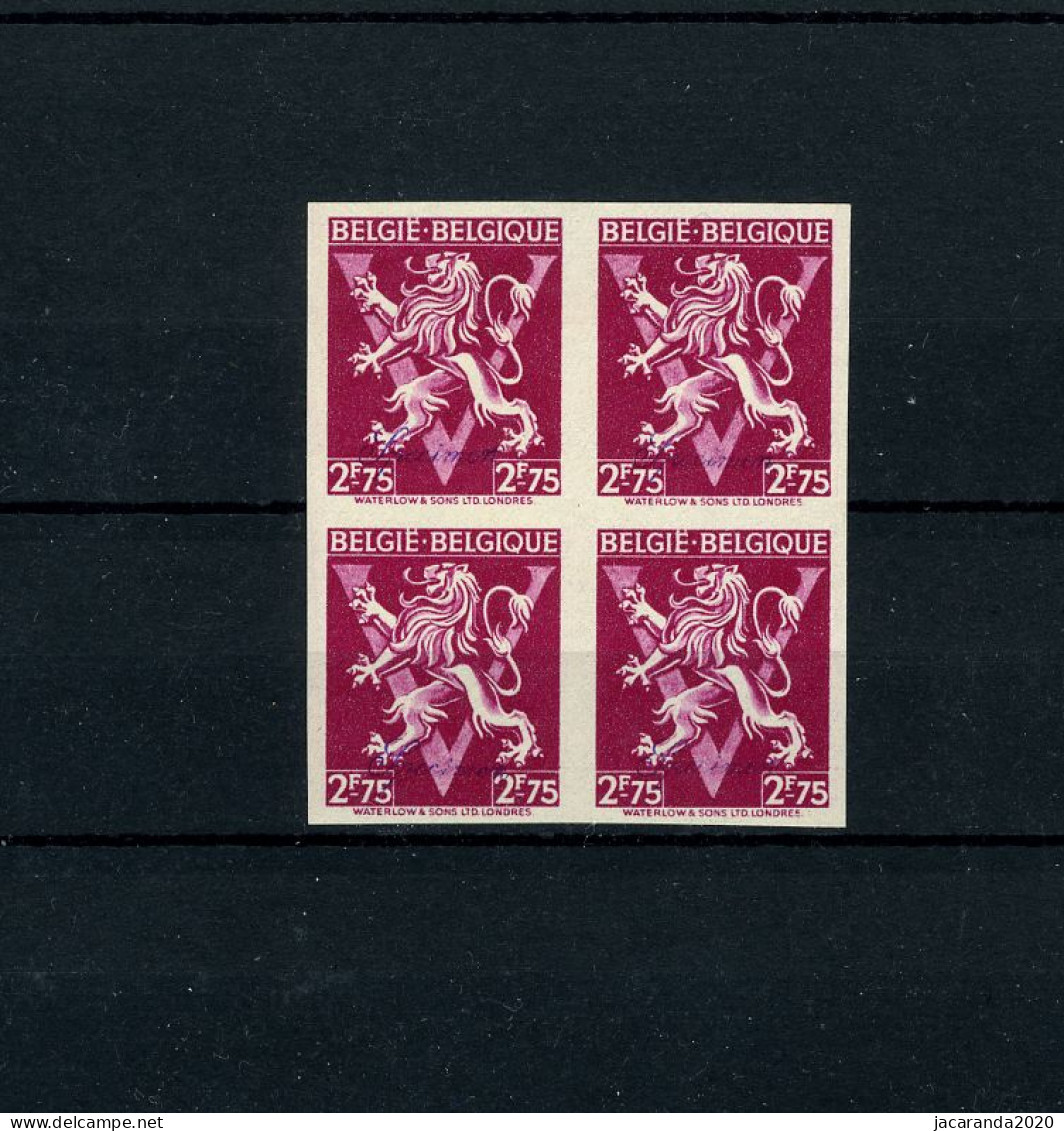 België 685A ON ** - Heraldieke Leeuw Met Grote "V" - "V" De Londres - Ongetand Met Specimen - Met Nummer - MNH - 1941-1960