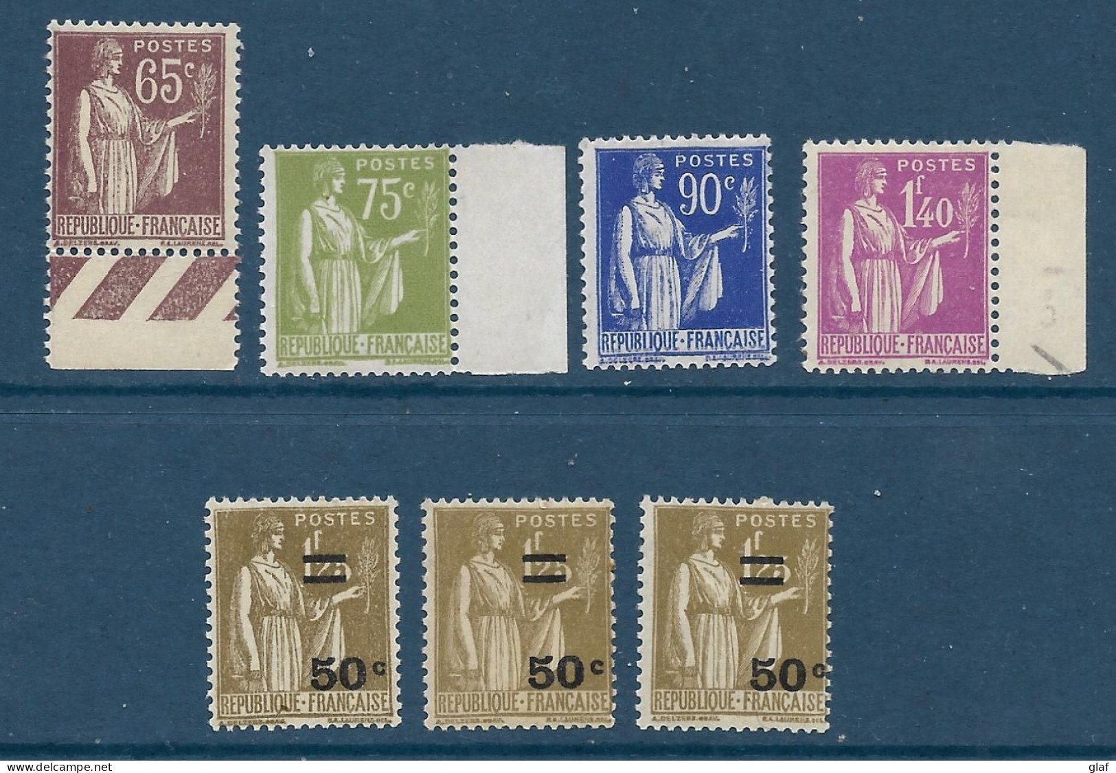 7 TP Type Paix Neufs Sans Trace De Charnière - 1932-39 Paz