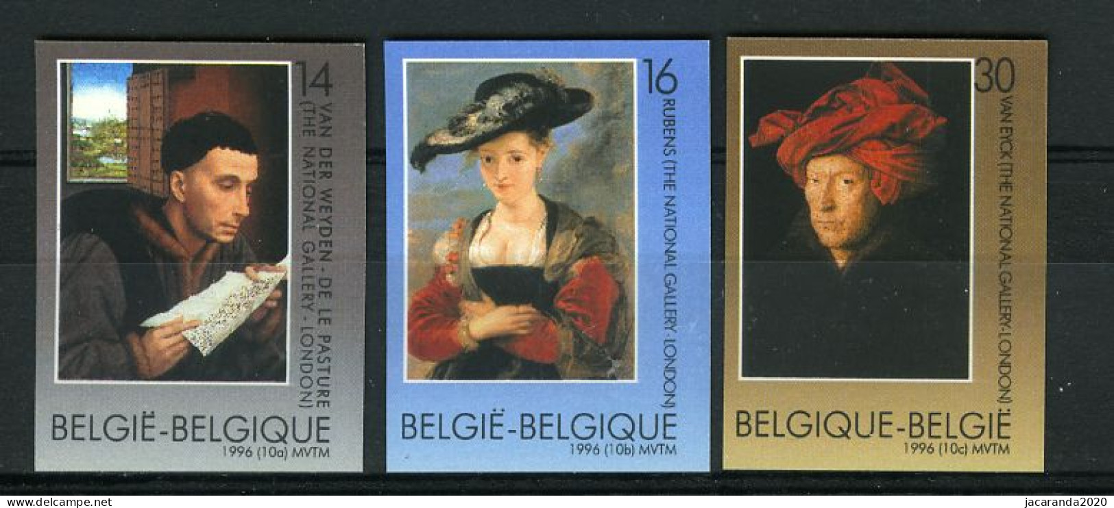 België 2655/57 ON - Kunst - Schilderijen - Art - Van Der Weyden - Rubens - Van Eyck - Imperforated - Rubens