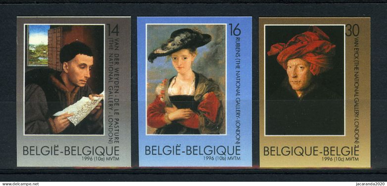 België 2655/57 ON - Kunst - Schilderijen - Van Der Weyden - Rubens - Van Eyck - 1981-2000