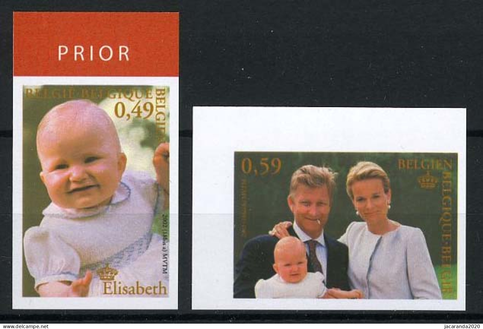 België 3098/99 ON - Prinses Elisabeth 1 Jaar - Prins Filip - Prinses Mathilde - Prior Boven - Otros & Sin Clasificación