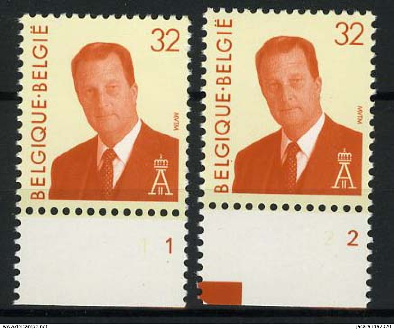 België 2537 - Koning Albert II - Plnr 1-2 - 1991-2000