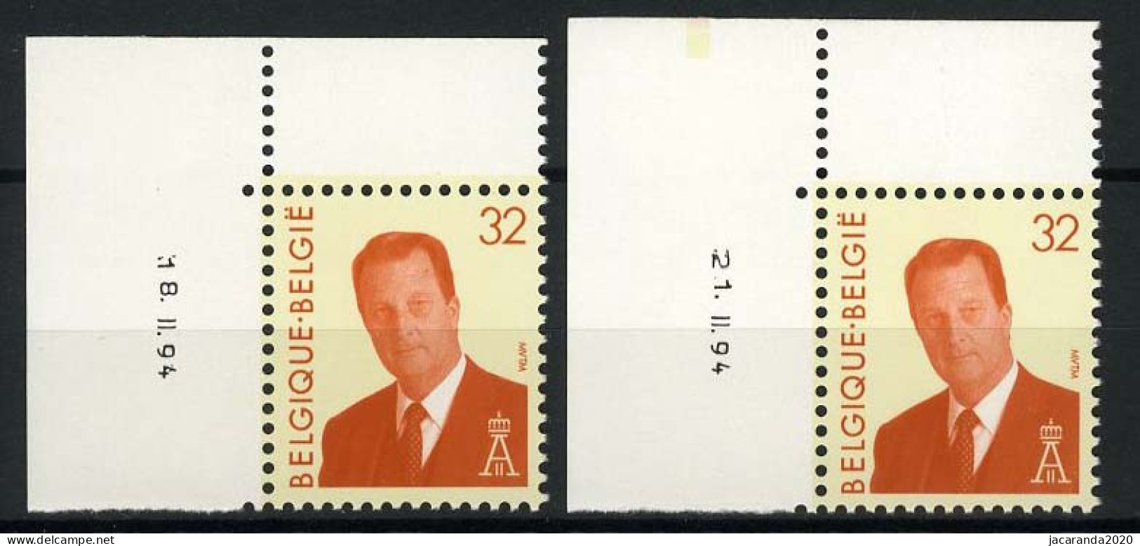 België 2537 - Koning Albert II - 18 II 94 En 21 II 94 - Dated Corners