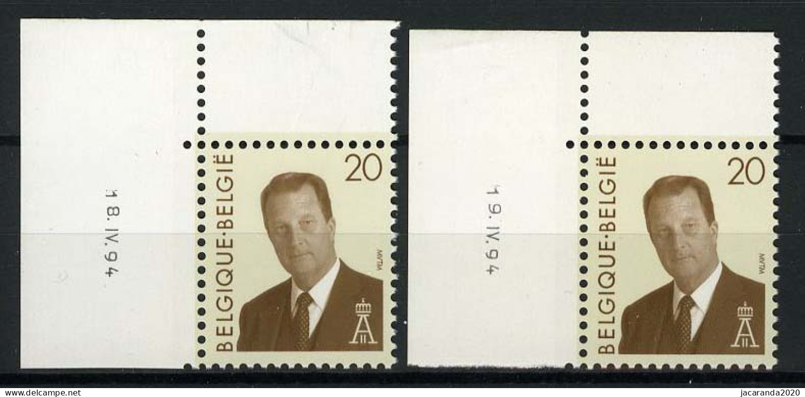 België 2559 - Koning Albert II - 18 IV 94 En 19 IV 94 - Dated Corners