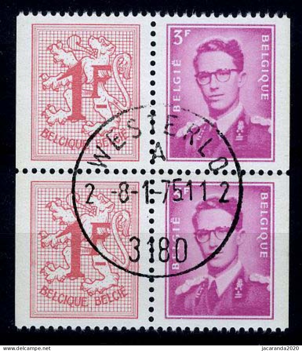 België 2 X 1485d - Boudewijn + Leeuw - Uit Postzegelboekje - Gebraucht