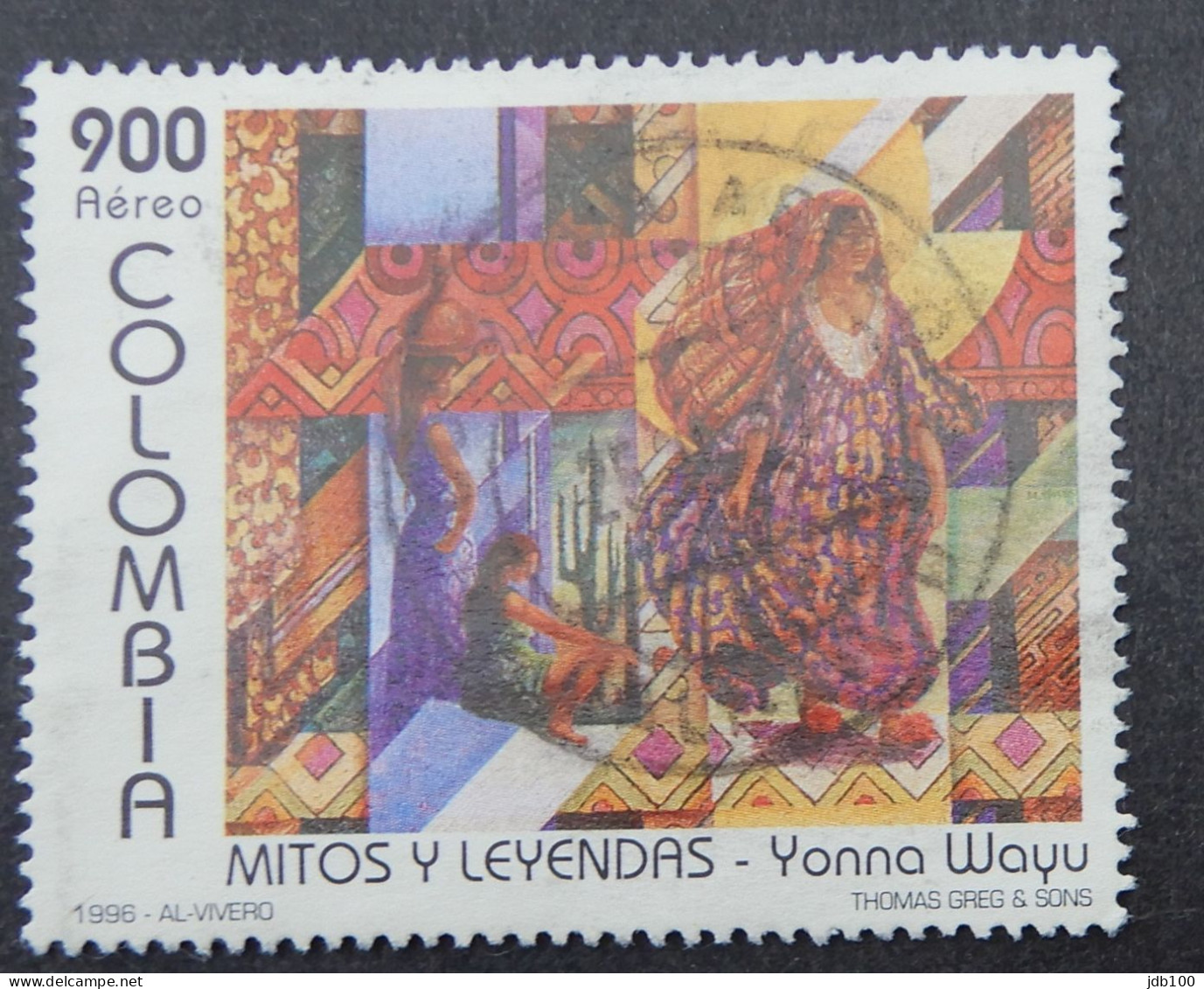 Colombia 1996 (1a) Airmail Yonna Wayu Art - Colombia