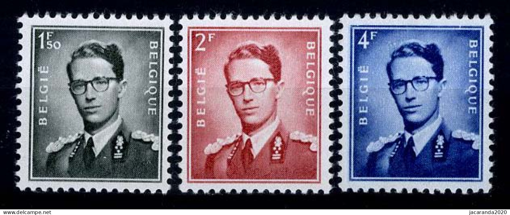 België 924/26 ** - Koning Boudewijn - WIT Papier  - 1953-1972 Glasses