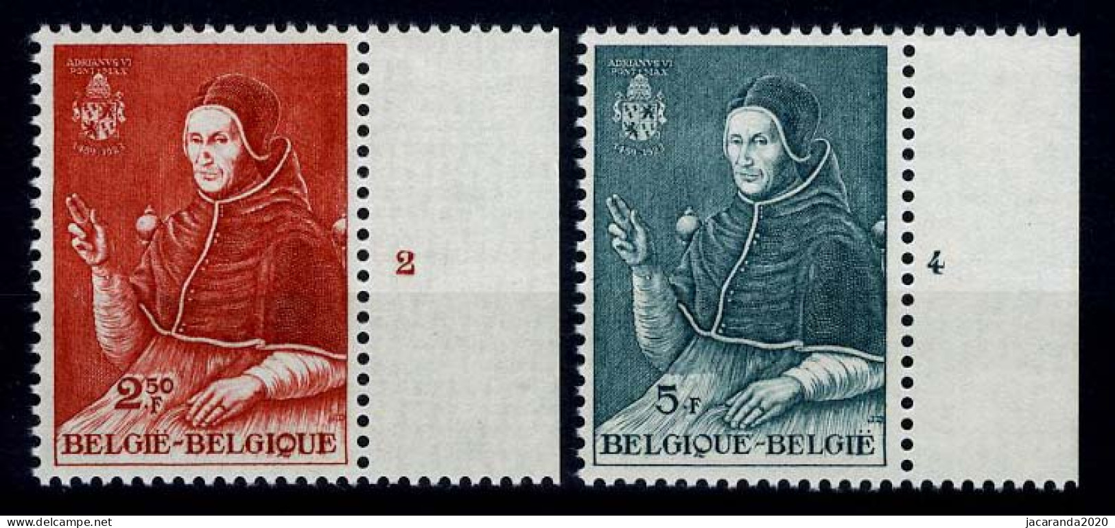 België 1109/10 - Paus Adrianus VI - Plnrs - ....-1960