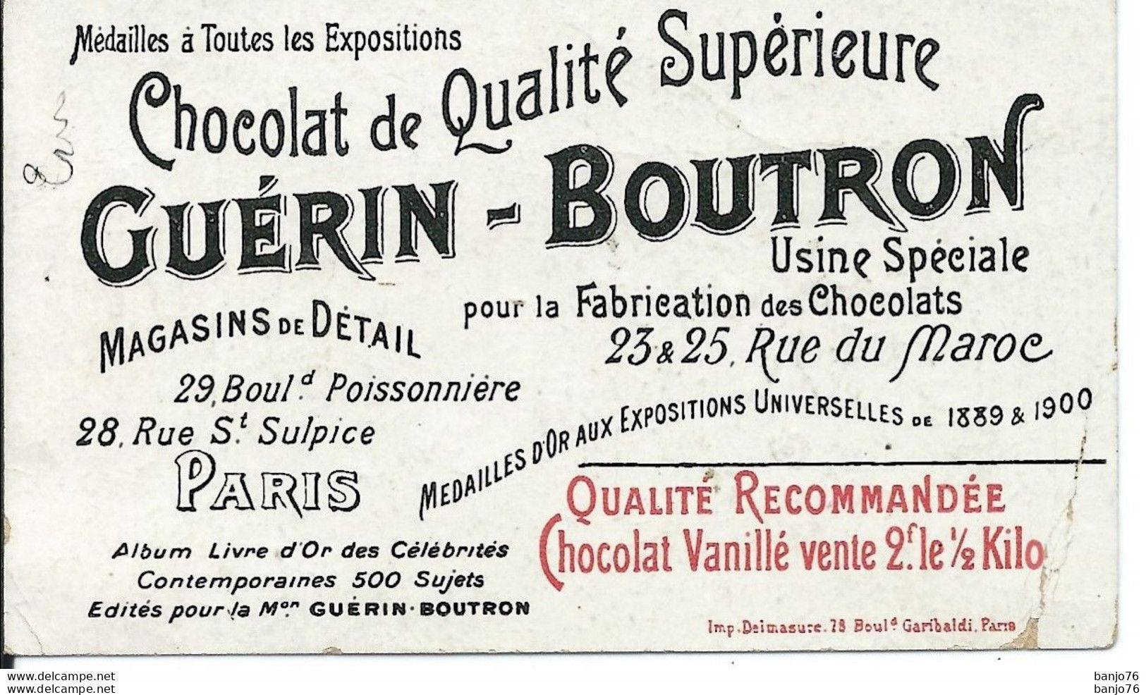 Chromo - Chocolat Guérin Boutron - N° 330 - Princesse Geneviève Adolphe De Suède - Guérin-Boutron