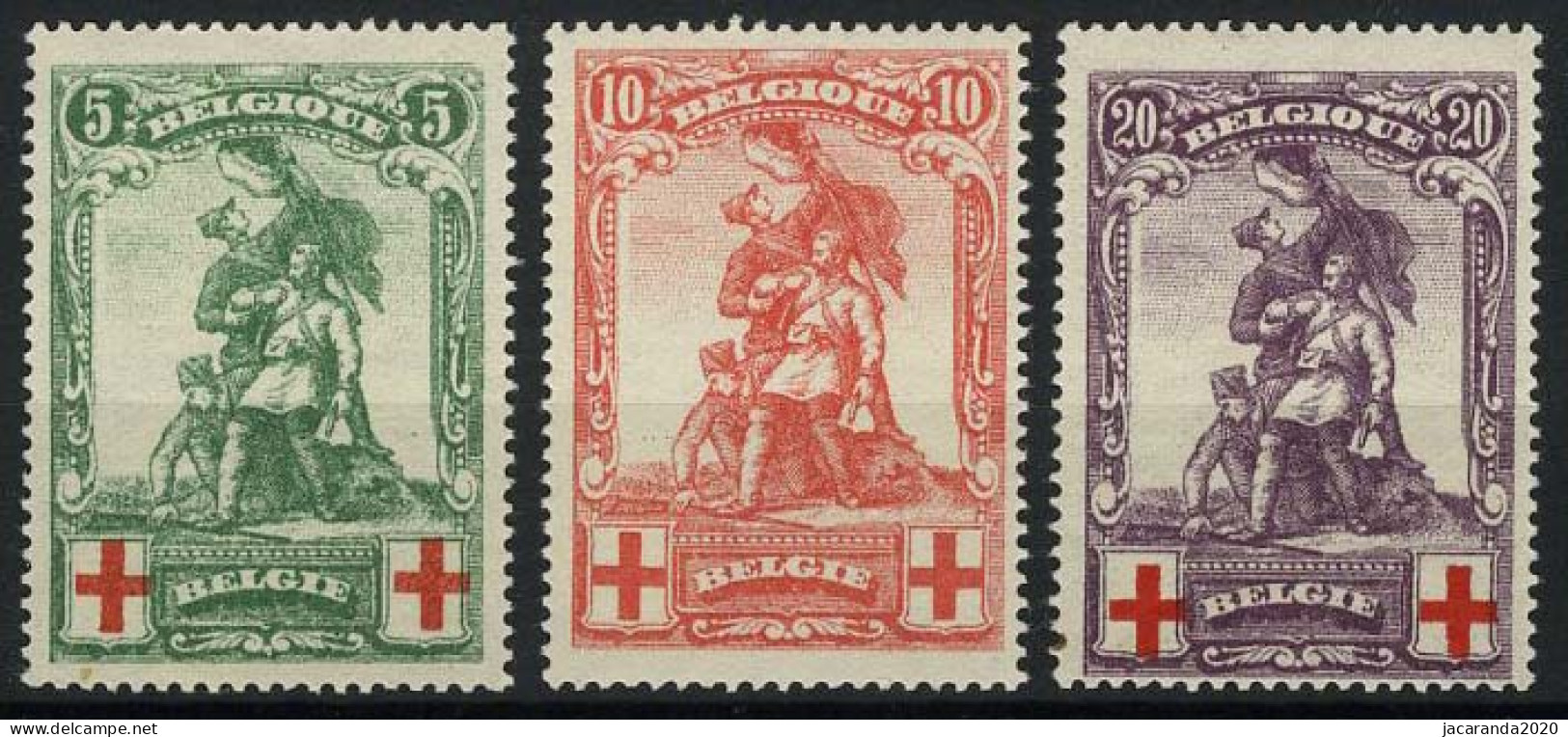 België 126/28 ** - Rode Kruis - De Mérode - Croix-Rouge - Vals - Faux - 1914-1915 Rotes Kreuz