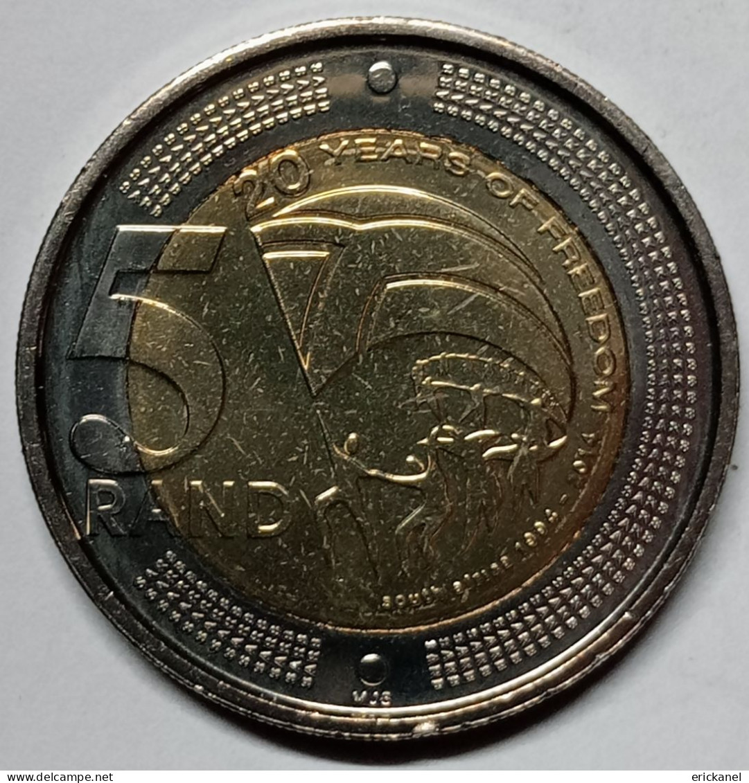 2014 SOUTH AFRICA South 5 RAND - 20 YEARS OF FREEDOM UNC - Afrique Du Sud