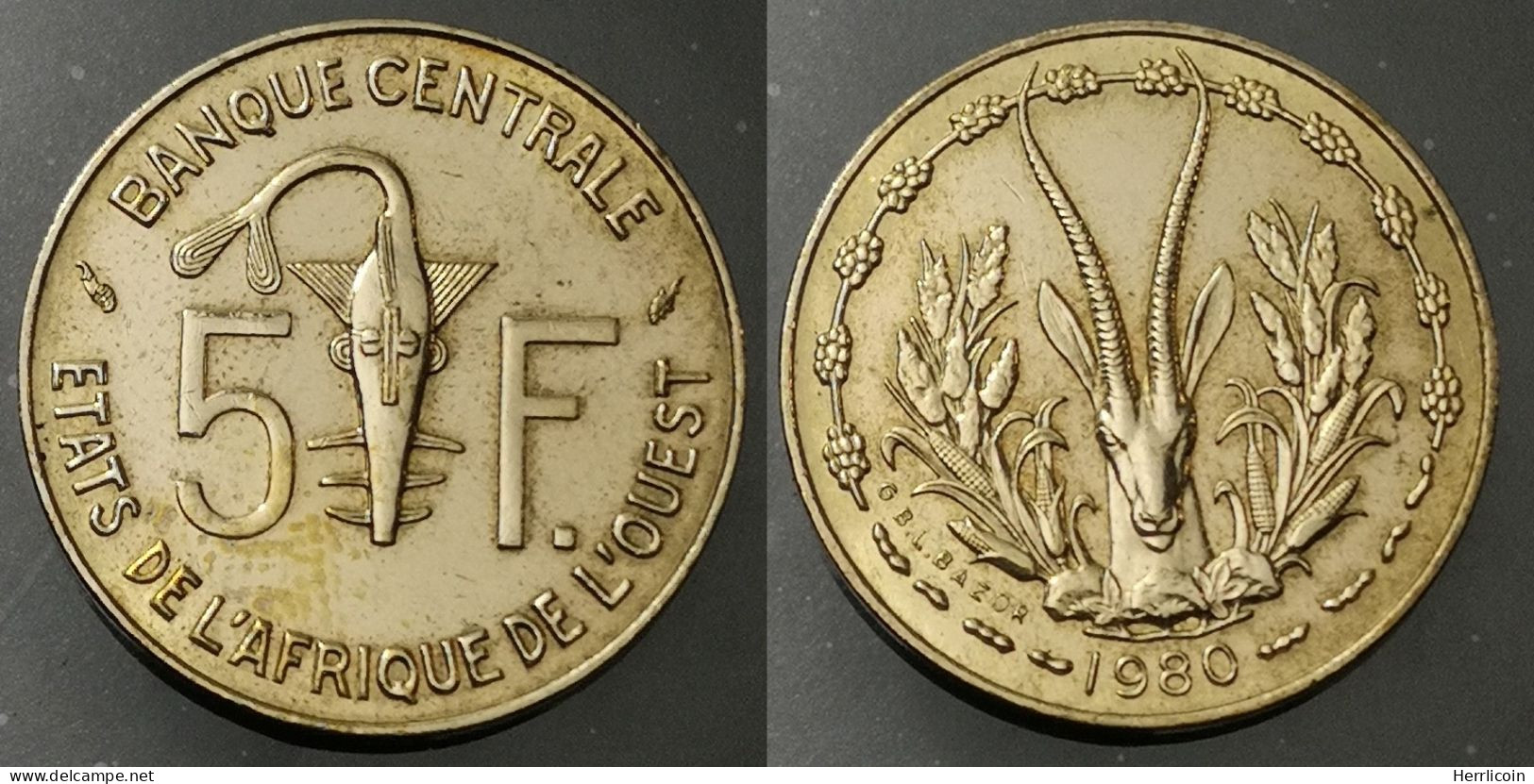 Monnaie Etats De L’Afrique De L’Ouest - 1980  - 5 Francs - Autres – Afrique