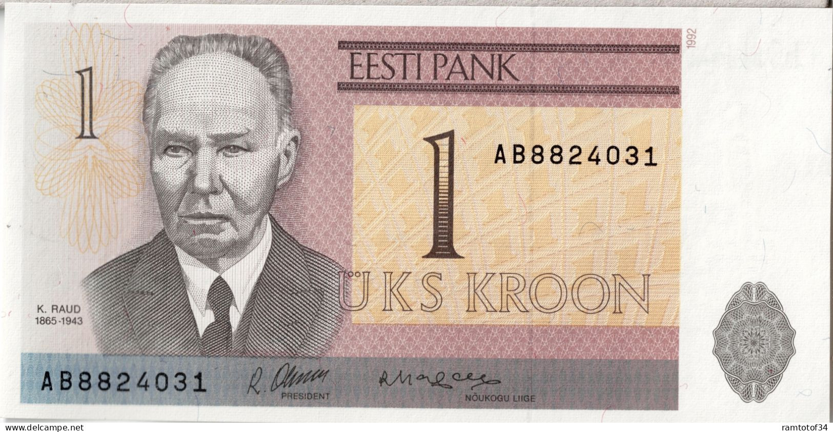 ESTONIE - 1 Krooni 1992 UNC - Estonia