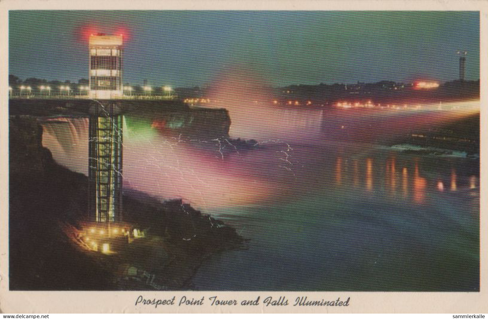 30601 - Niagarafälle, Prospect Point Tower, Falls Illuminated - Ca. 1975 - Niagarafälle