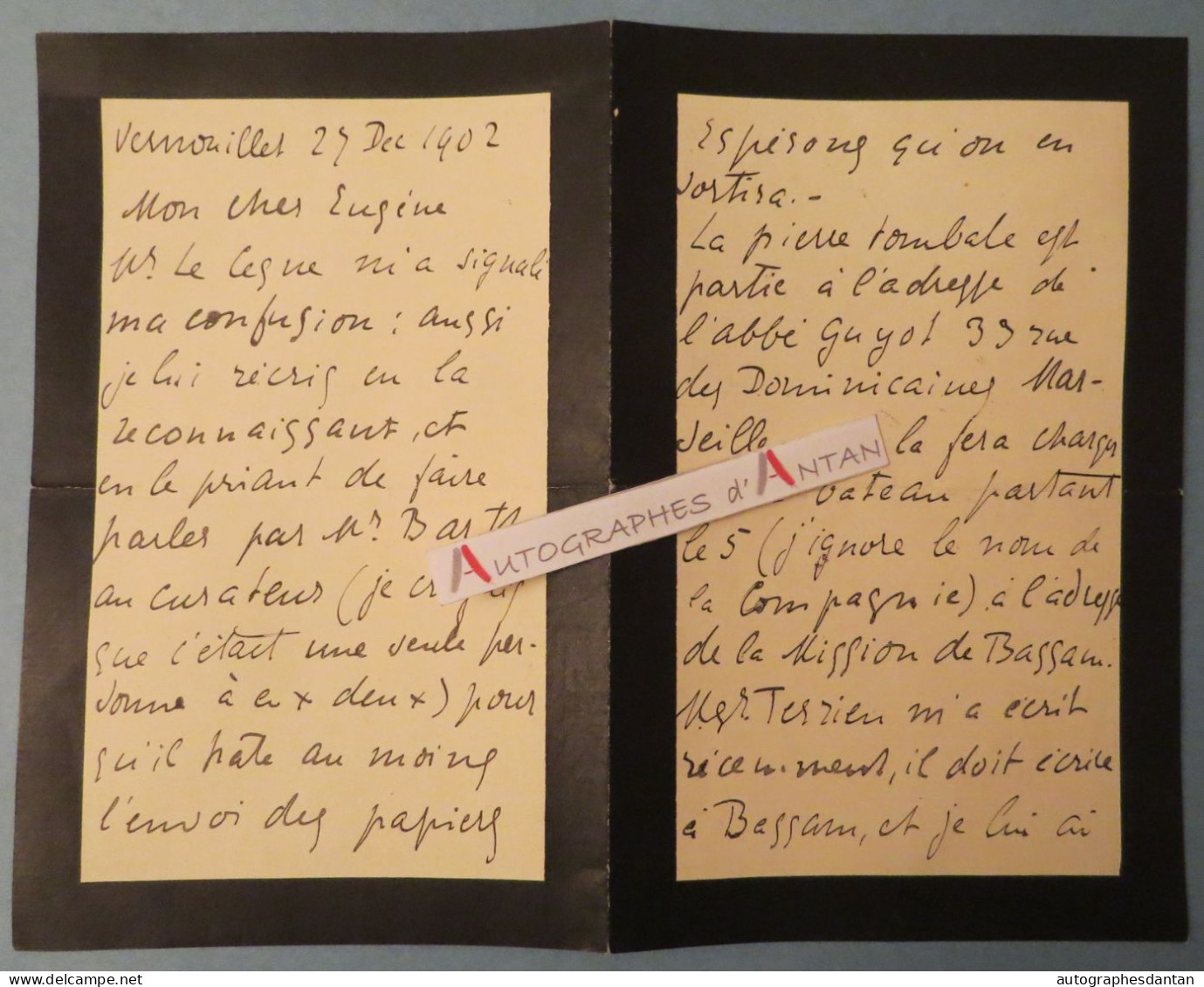 ● L.A.S 1902 Georges D'ESPAGNAT Peintre - à E Godefroy - VERNOUILLET Barthe Bassam Terrien Guyot Melun Lettre Autographe - Painters & Sculptors