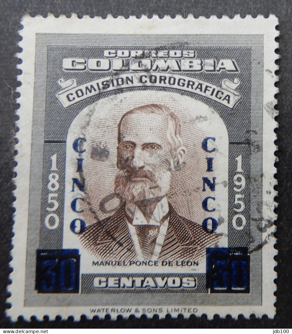 Colombia 1958 (1a) Manuel Ponce De Leon Surcharged - Colombia