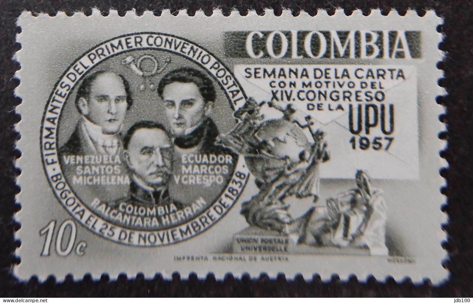 Colombia 1957 (5b) Congress Worldpostunion - Colombia