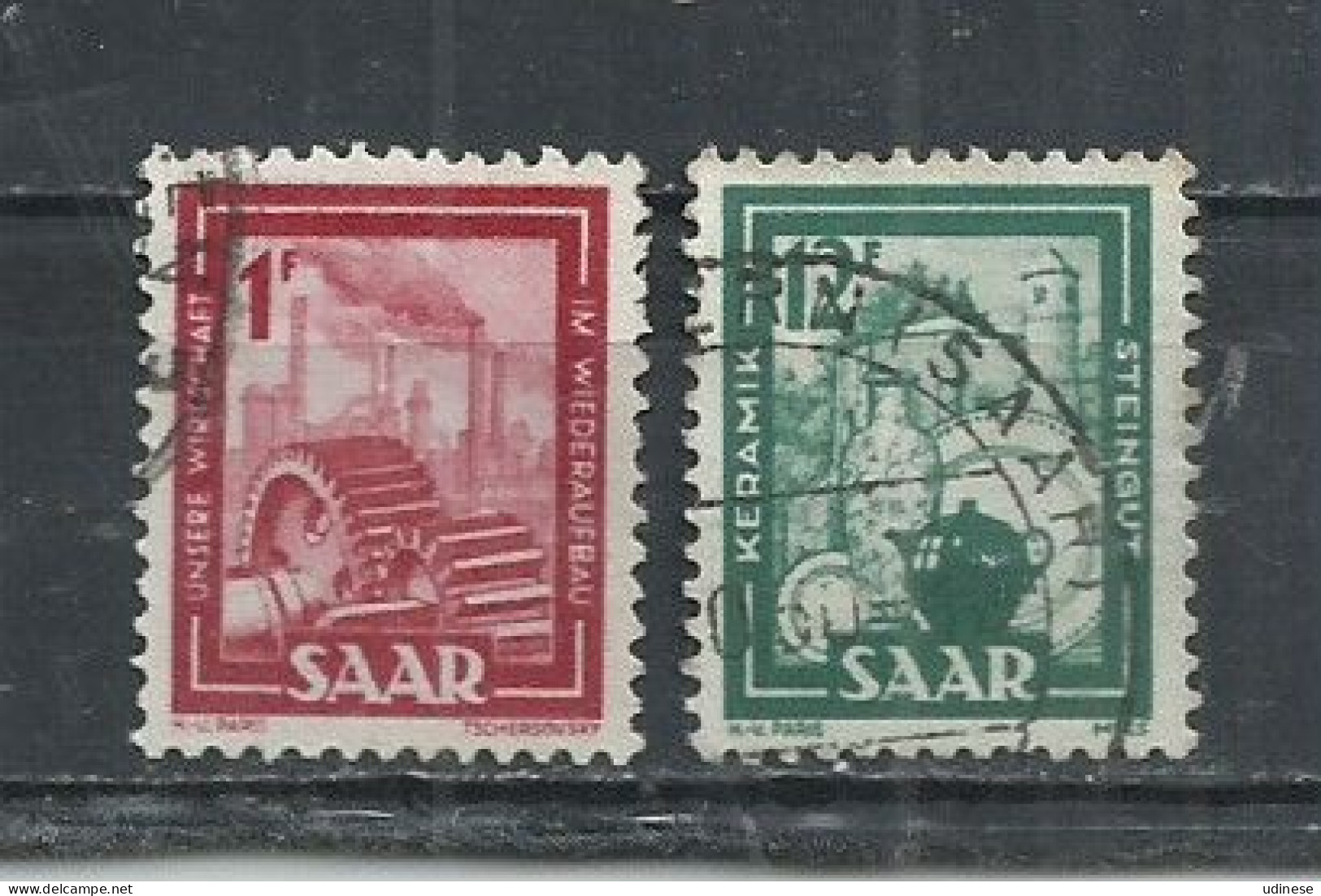 SAAR 1949 - 2 DIFFERENT - POSTALLY USED OBLITERE GESTEMPELT USADO - Oblitérés