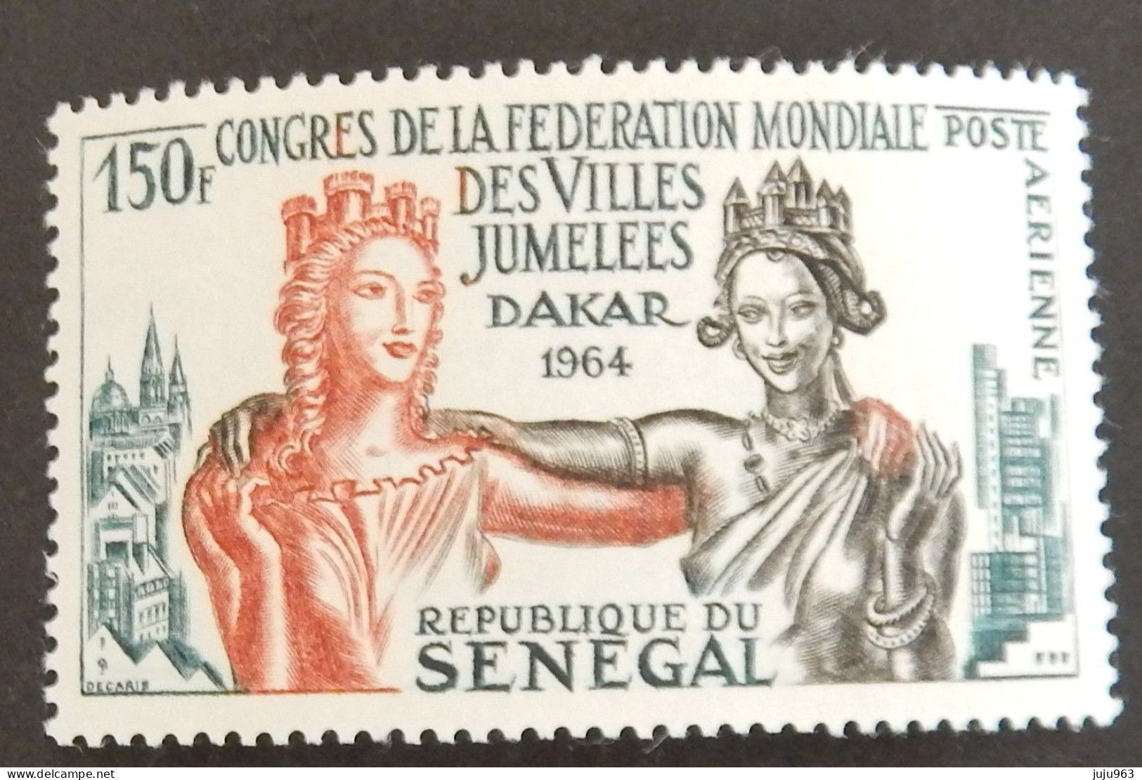 SENEGAL YT PA 41 NEUF**MNH "CONGRES DE LA FEDERATION MONDIALE DES VILLES JUMELEES A DAKAR" ANNÉE 1964 - Senegal (1960-...)