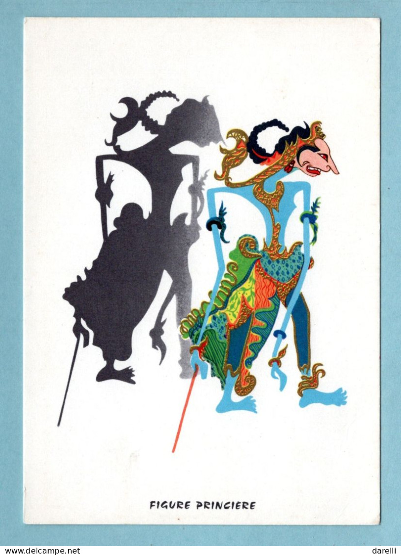 CP Illustrateurs - Figure Princière - Marionnette De Bali - Théâtre Wayang - Publicité Fraysse - Contemporain (à Partir De 1950)