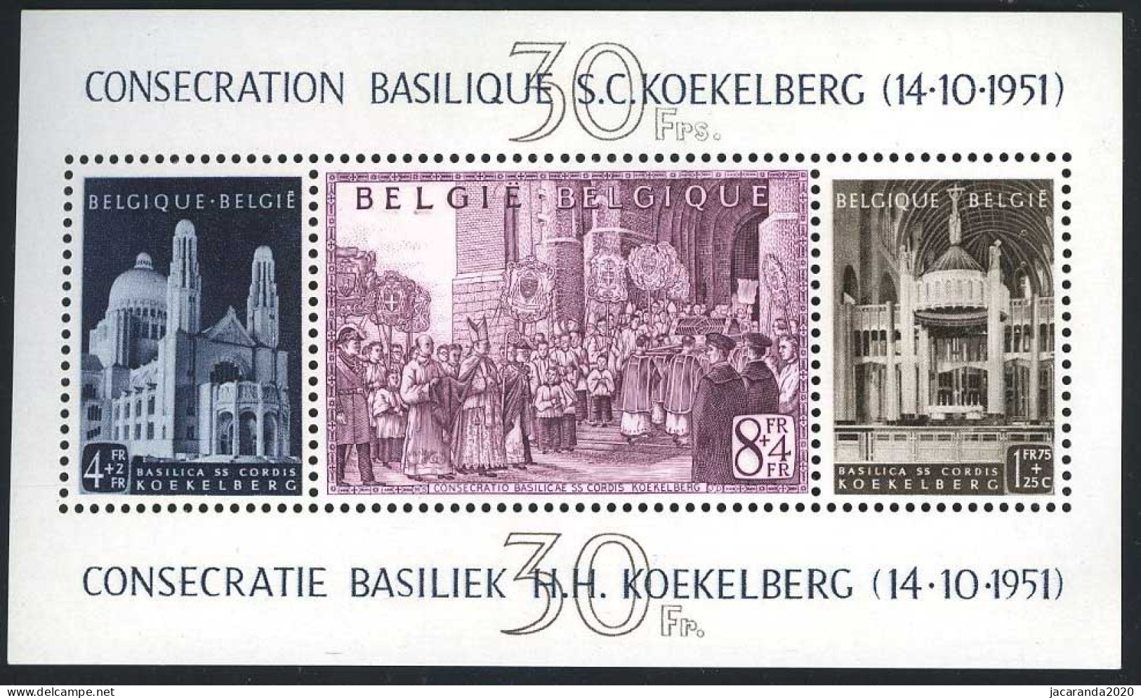 België BL30 ** - Monseigneur Van Roey En Basiliek Van Koekelberg - Met Cu Middenste Zegel Rood Doorgedrukt - SUP - 1924-1960