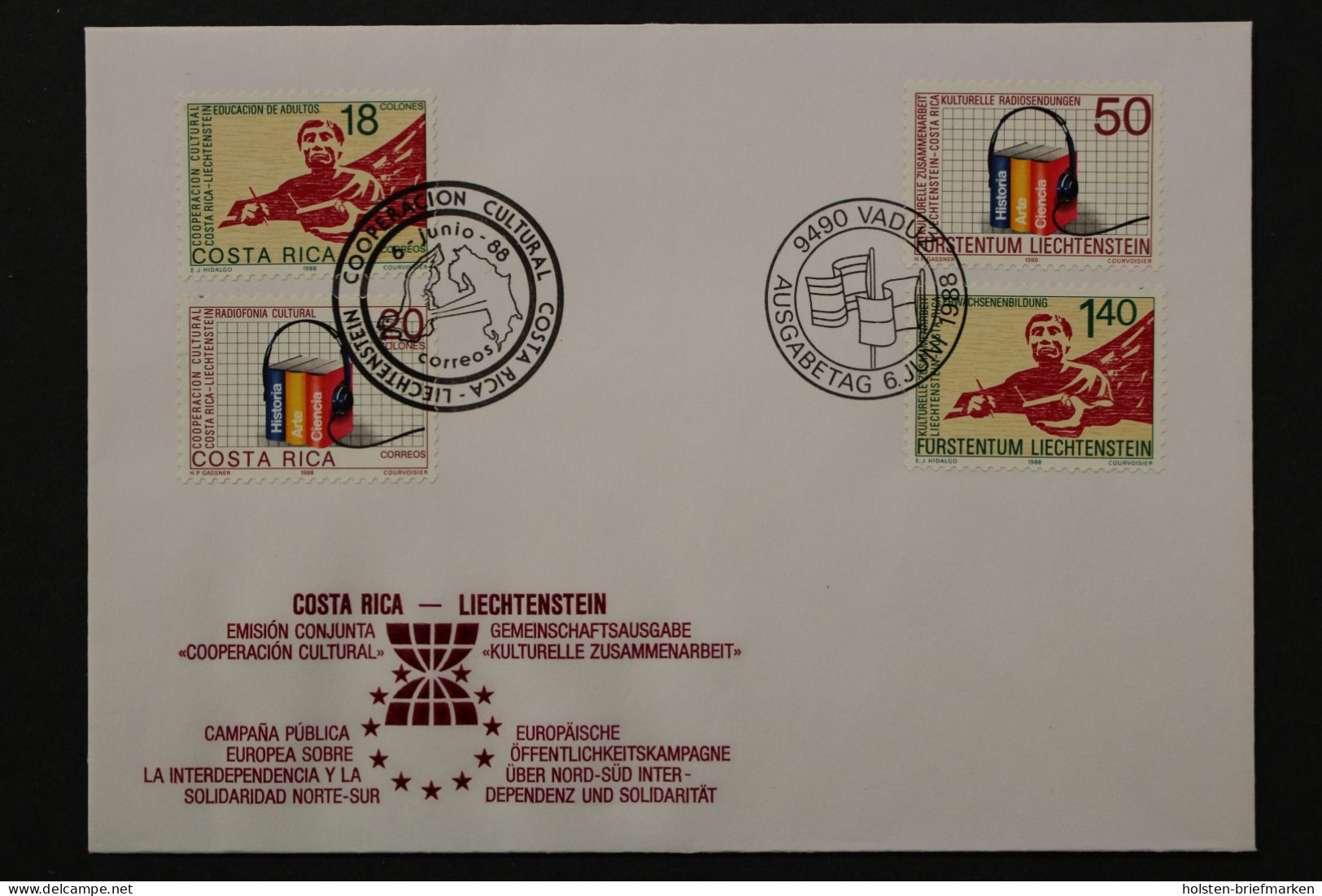 Liechtenstein, MiNr. 945-946 + Costa Rica 1347-1348, FDC - FDC