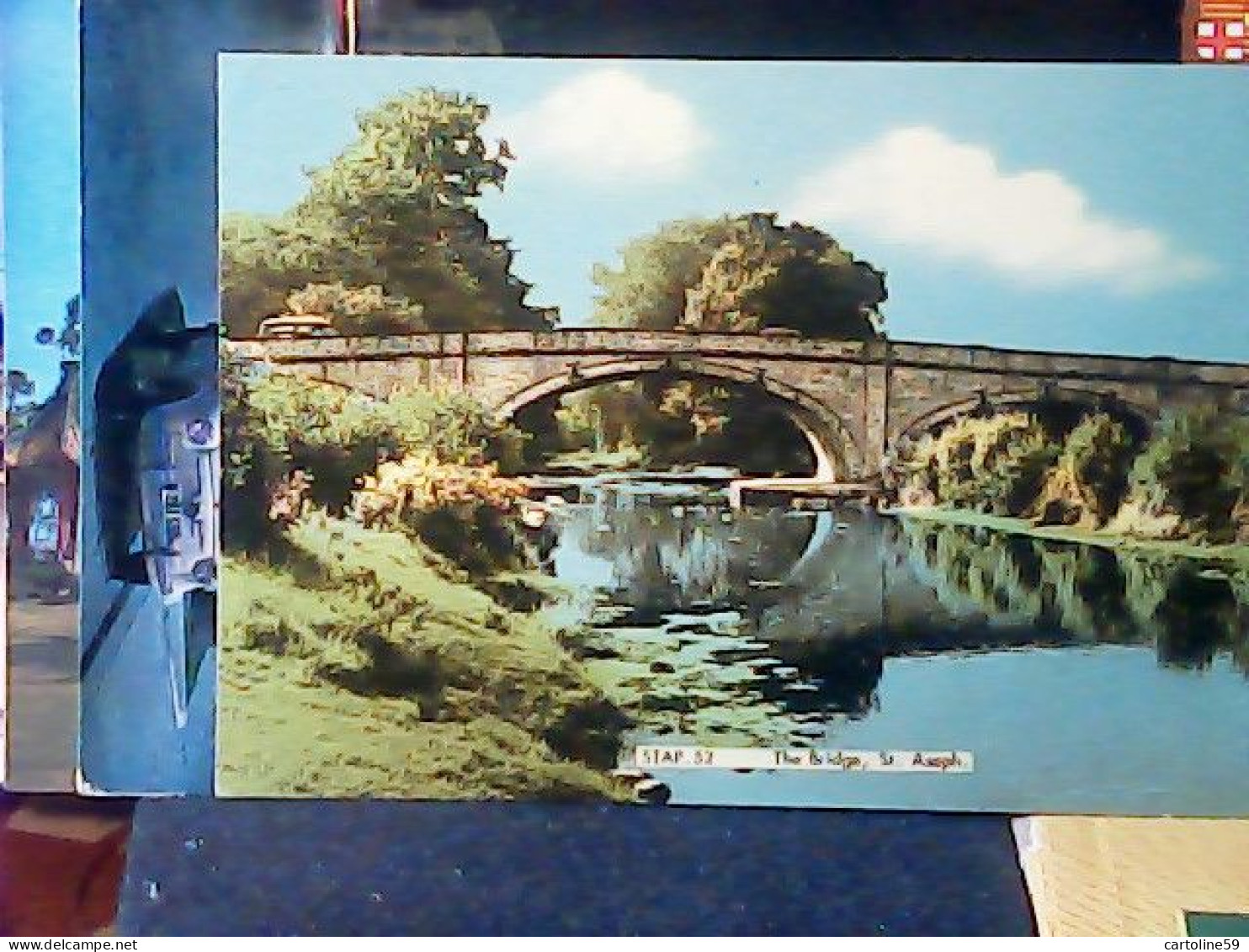 WALES PONT DAYRYDD ROMAN BRIDGE ST ASAPH OLD COLOUR POSTCARD  V1968 JV5993 - Denbighshire