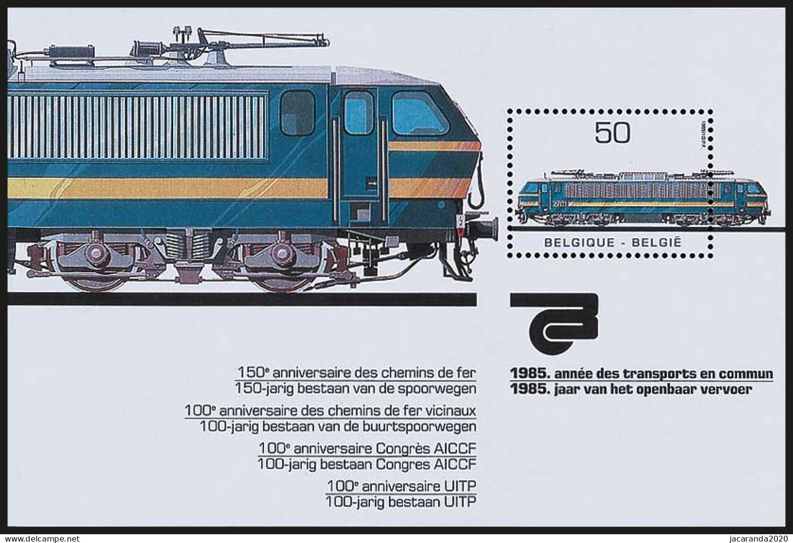België BL 61 - Jaar Van Het Openbaar Vervoer - Trein - 1961-2001