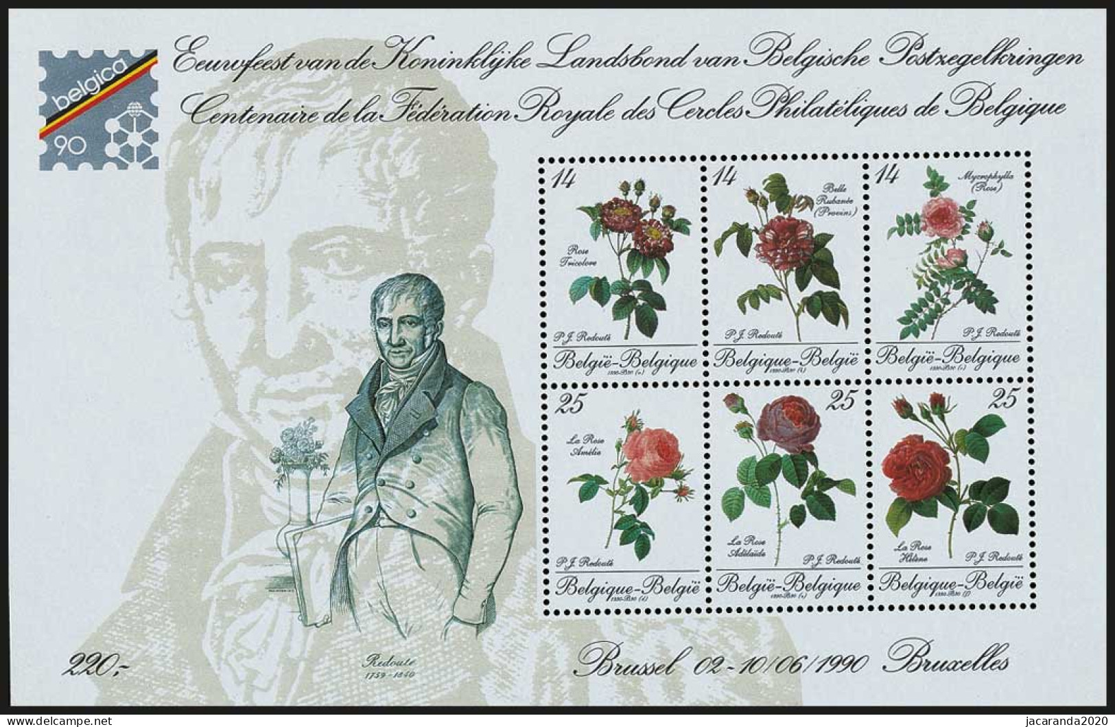 België BL 67 - Belgica 90 - Bloemen - Rozen - P. J. Redouté - 1990 - Fleurs - Roses (2370/75) - MNH - 1961-2001