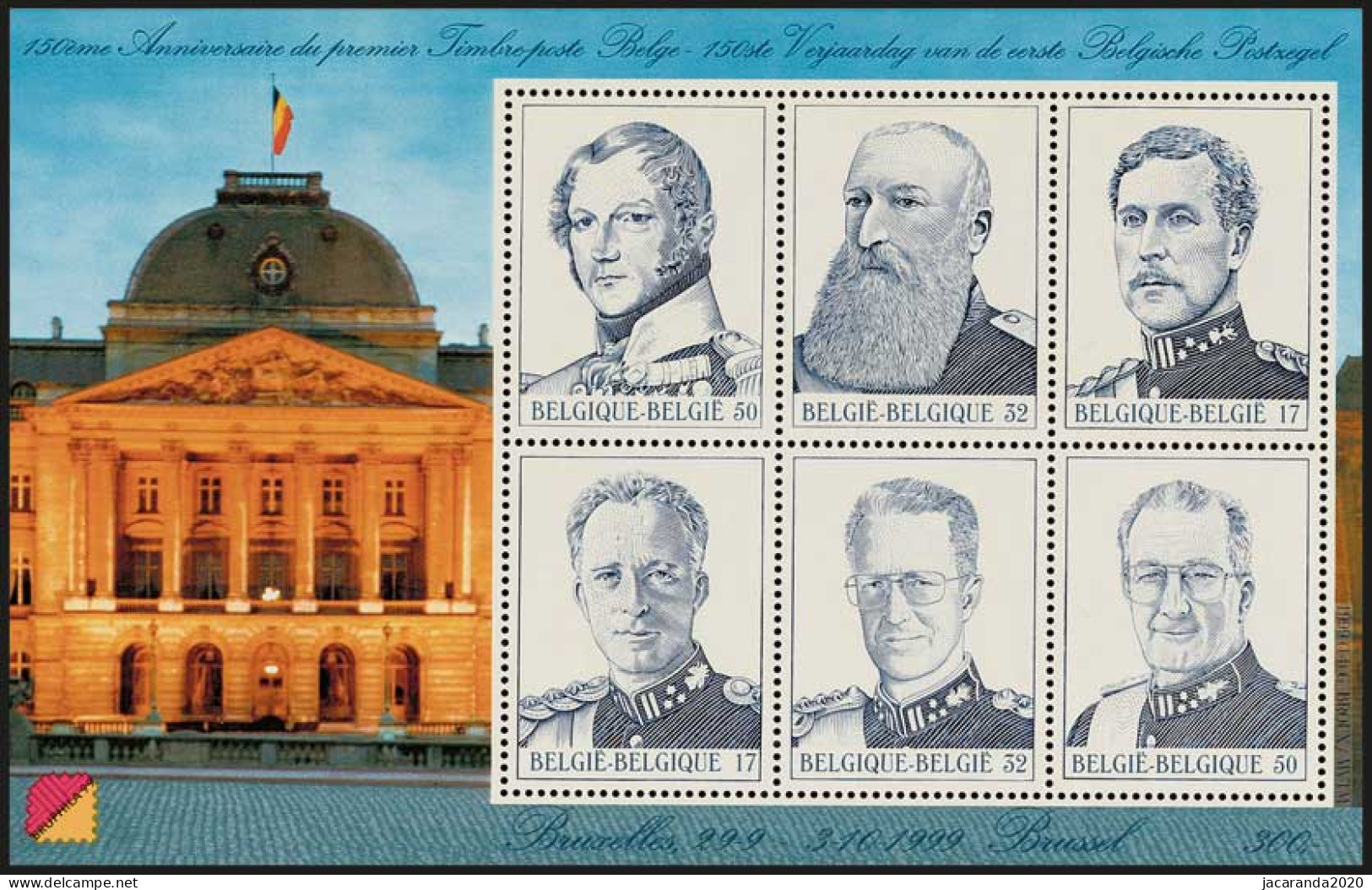 België BL 80 - Bruphila '99 - 150 Jaar Belgische Postzegel - Belgische Koningen - Rois Belges (2832/37) - MNH - 1961-2001