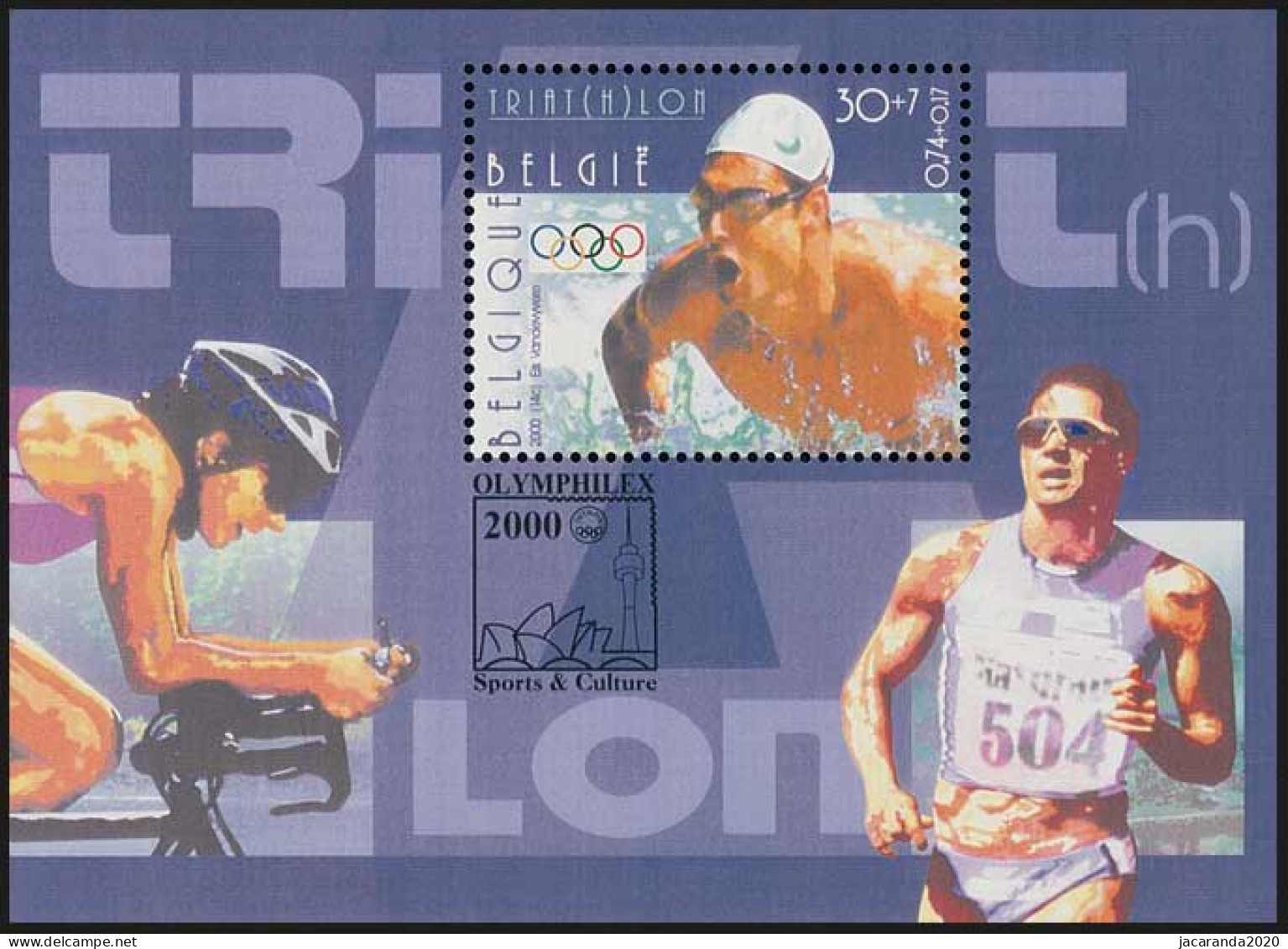 België BL 86 - Sport - Olympische Spelen - Sydney 2000 - Triatlon - 1961-2001