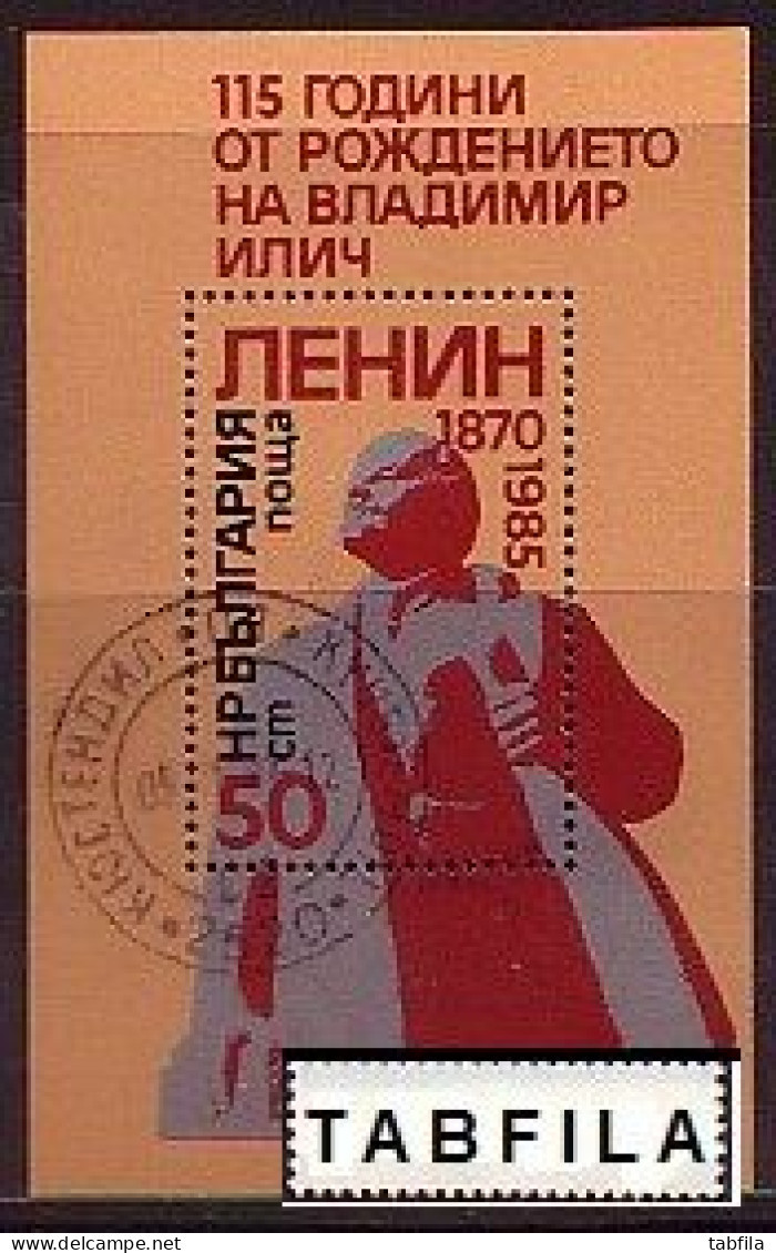 BULGARIA - 1985 - 115an. De La Naissance De Lenine - Bl Used - Used Stamps