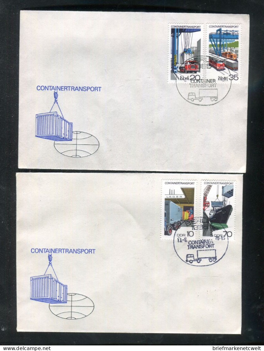 "DDR" 1978, Mi. 2326-2329 "Containertransport" Auf 2 FDC (B1019) - 1971-1980