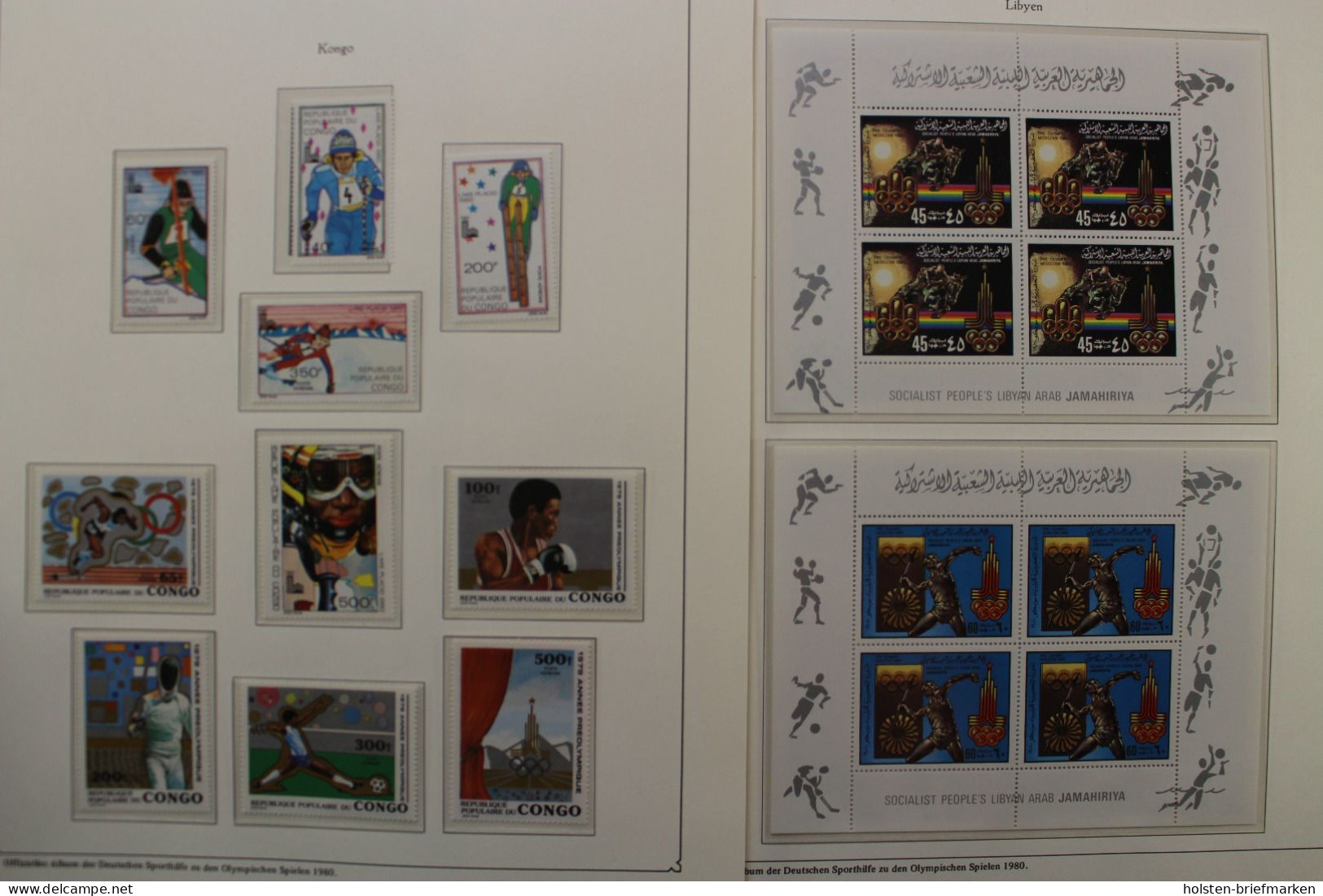 Olympische Spiele 1980, über 80 Vordruckblätter Mit Briefmarken - Sammlungen (im Alben)