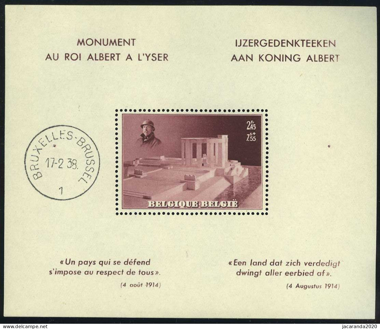 België BL8 ** - Gedenkteken Koning Albert I - SUP - 1924-1960