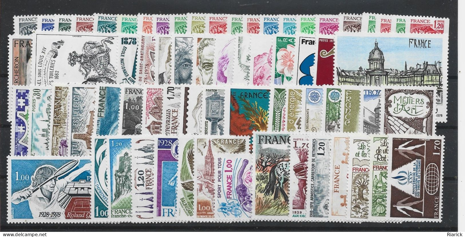 FRANCE ANNEE COMPLETE 1978  MNH Neufs** - - 1970-1979