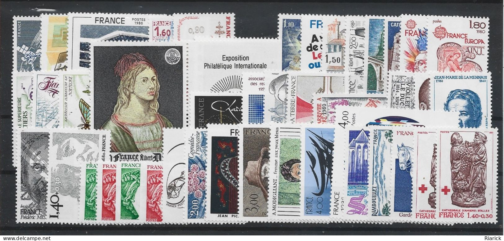 FRANCE ANNEE COMPLETE 1980  MNH Neufs** - - 1980-1989