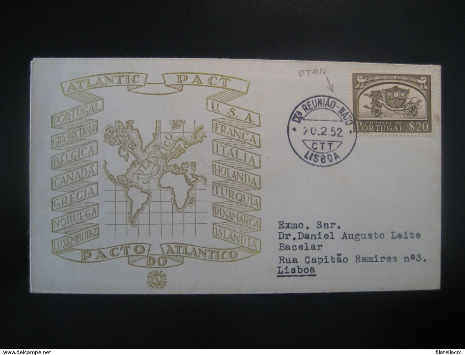 LISBOA 1952 Reuniao IX Reuniao NATO OTAN Cancel Cover PORTUGAL - OTAN