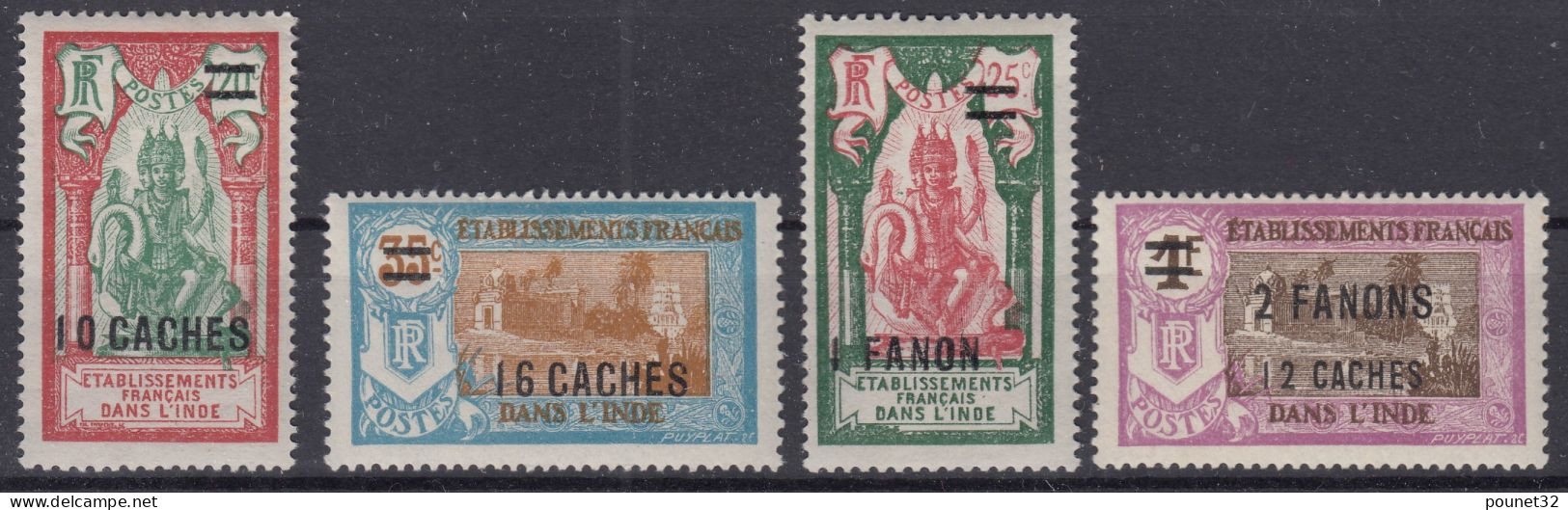 TIMBRE INDE SERIE SURCHARGEE COMPLETE N° 81/84 NEUFS * GOMME AVEC CHARNIERE - Unused Stamps