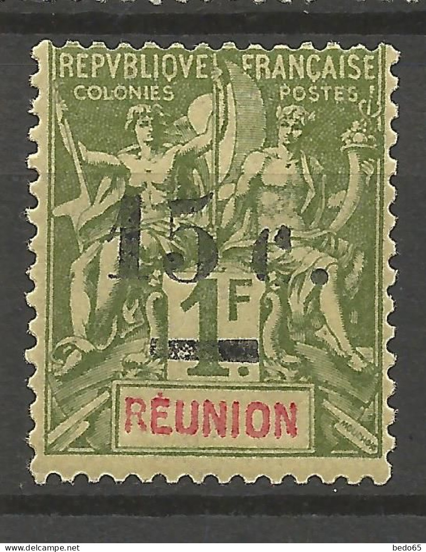 REUNION N° 55 Variétée C De 15 C Brisé NEUF** LUXE SANS CHARNIERE / Hingeless / MNH - Neufs