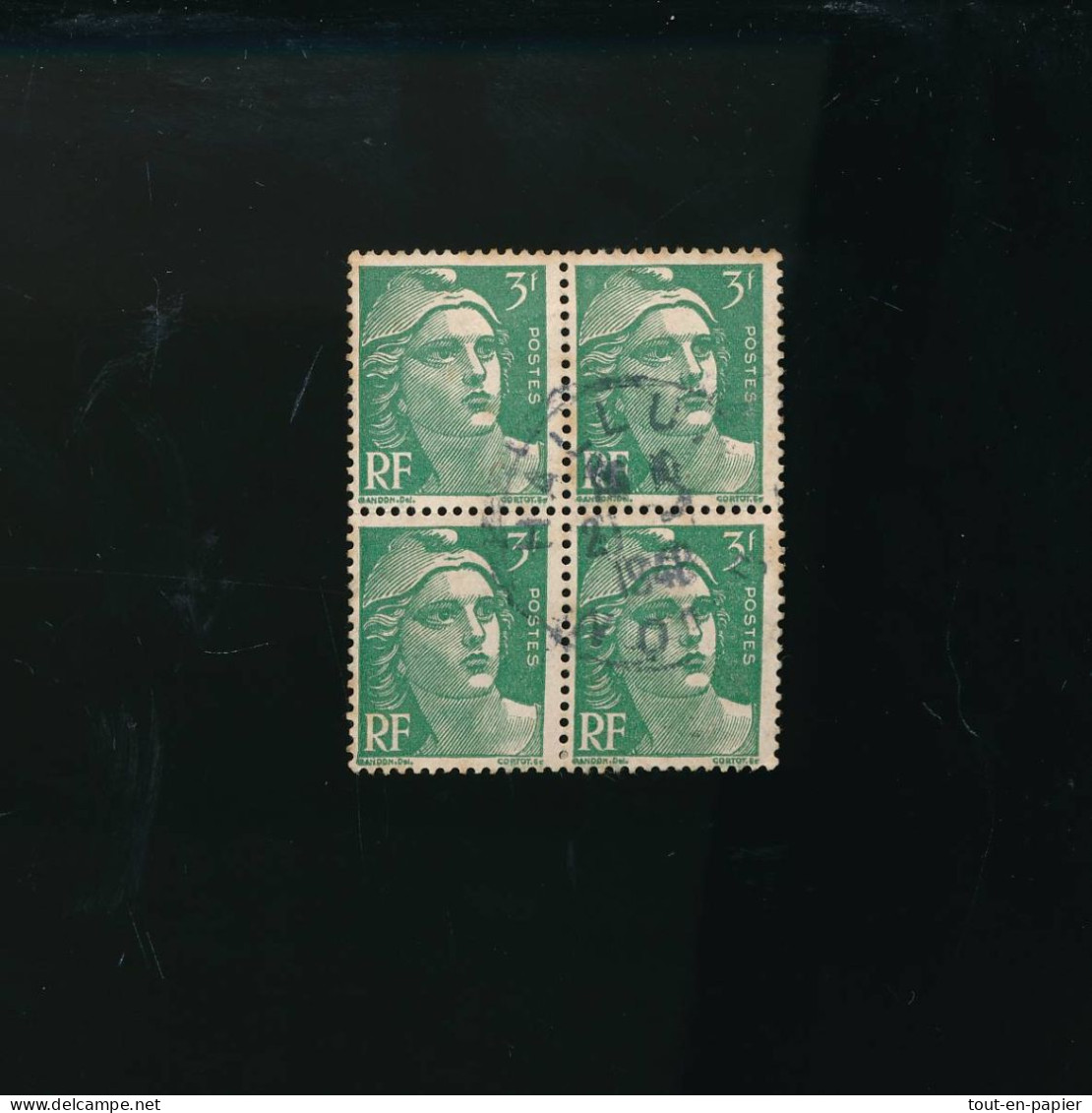 Bloc De 4 Timbres Marianne De Gandon 6f - 1945-54 Maríanne De Gandon