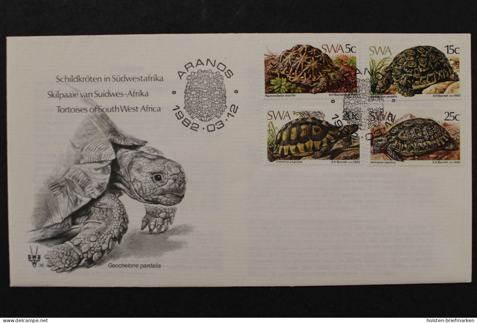 Südwestafrika, MiNr. 516-519, FDC - Namibia (1990- ...)